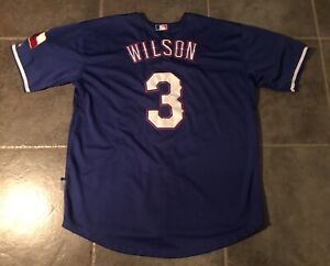RUSSELL WILSON TEXAS RANGERS AUTHENTIC MAJESTIC JERSEY SZ56 ...