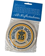 Vintage NEW MUNCHNER HOFBRAU  DIE WELTMARKE BIERDECKL  BEER COASTER W GERMANY