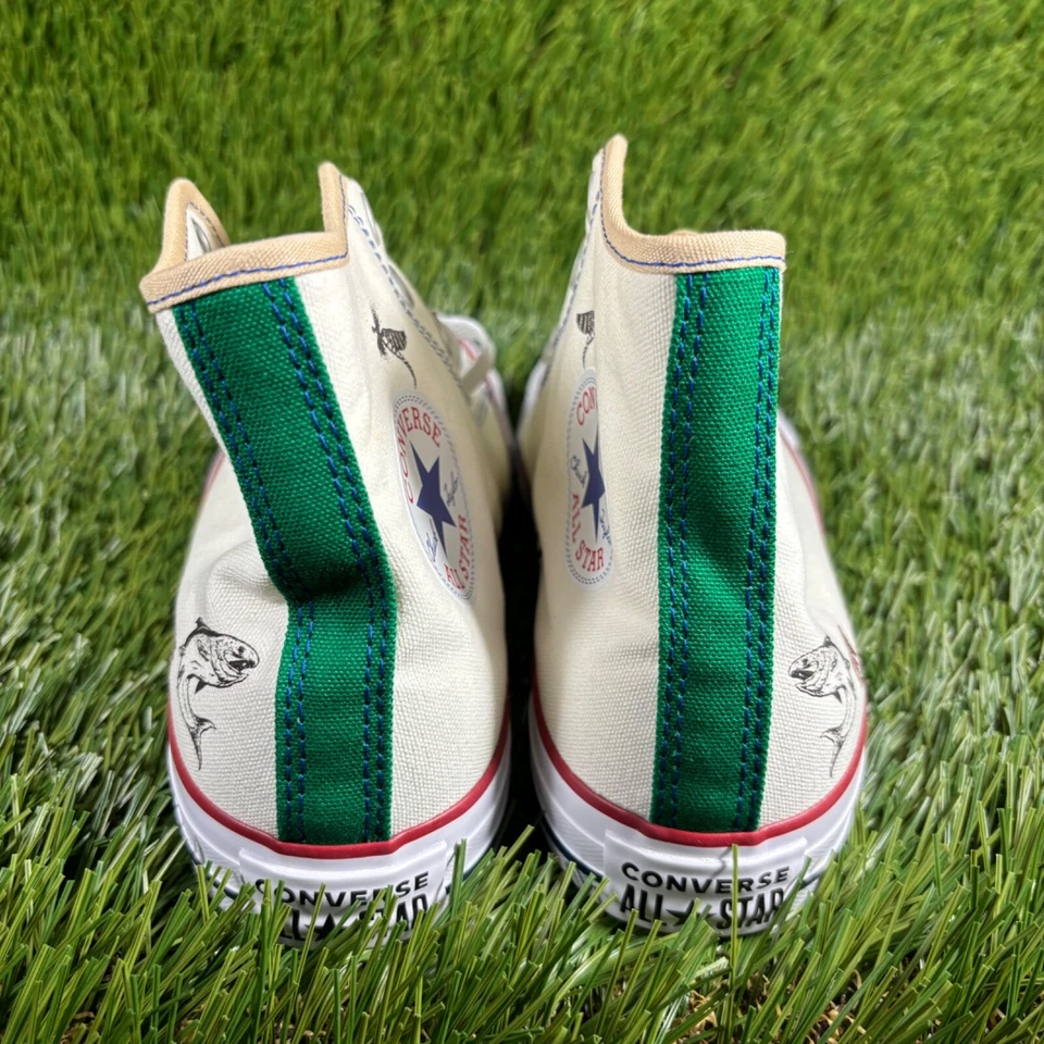 Converse CTAS High Top Feminino 8.5, Masculino 6.5 Chuck Taylor All Star Bege Peixe Mosca - Imagem 4 de 4