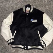 Jeff Hamilton Detroit Lions Limited Edition Wool & Leather Jacket Mens Sz S