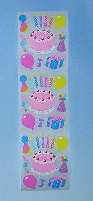  Sandylion Sticker 1 Streifen (3 Abrisse) Geburtstag Kromekote Papier 80/90er 