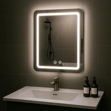 LED Bathroom Mirror, 19X27 in Vanity Mirrors with Backlit Lights for Shaving, Fo
