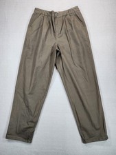 Asos Pant Womens US 6 Army Green Pleated Pockets Cotton Zip Fly Trousers