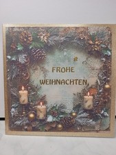 Weihnachtskarte Kerzen 16x16 cm mit Umschlag Weihnachten Karte Handgemacht NEU