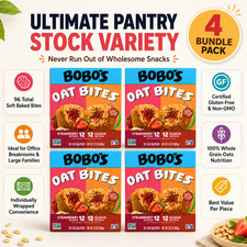 Paquete de 4 bocados de avena Bobo’s, paquete de variedad, 1,3 oz, 24 quilates