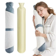 Hot Water Bottle with Cover, 2L Rubber Hot Water Bag with Soft Cover 2 Liter,...
