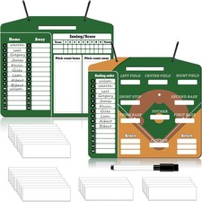 Baseball Coaching Lineup Board Magnetic Softball Clipboard 30 Cards 2 Clips Eras