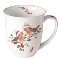 Tasse, Porzellantasse Christmas Robins 0,4L Ambiente | Rotkehlchen, Weihnachten