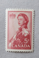 canada stamp #386 - Queen Elizabeth II (1959) 5¢ MNH OG