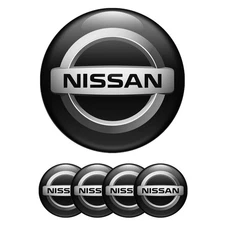 4pcs 3D Domed Epoxy Stickers Compatible with Nissan Car Wheel Center Caps