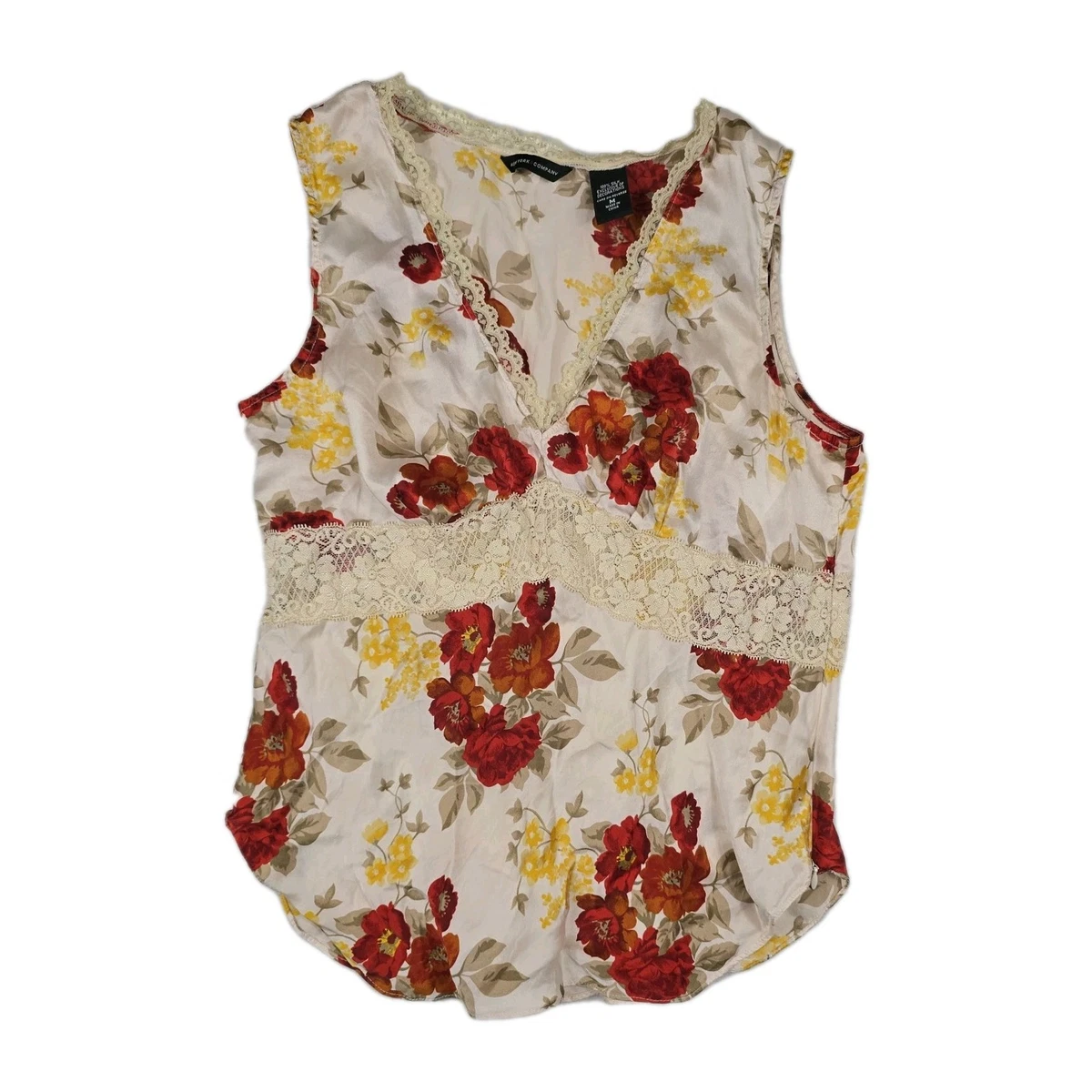 YOURS Plus Size Green Floral Button Cami Vest Top | Yours Clothing