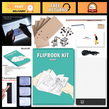 Flip Book Kit with Light Pad - 300 Sheets Pre-drilled Paper LED Lightbox for A