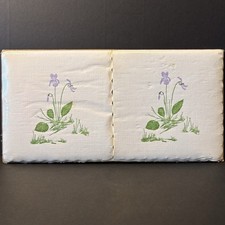 Gwen Frostic Napkins Purple Iris SEALED Wood Block Prints Crafts Scrapbooking