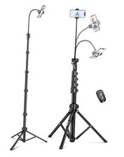 Phone Tripod, 85" Tripod for Cell Phone iPhone with Gooseneck, 85 Inch Black