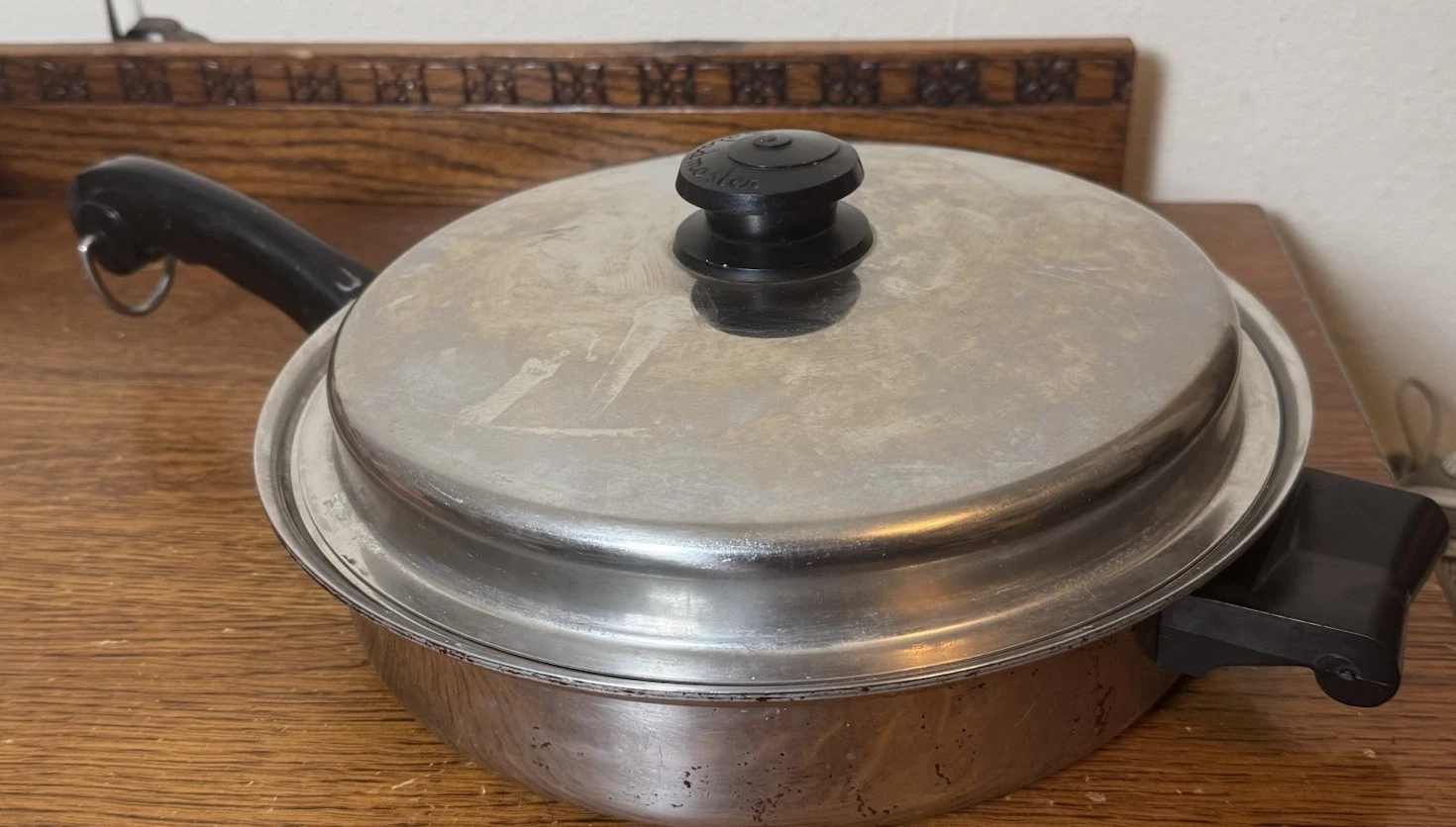Vtg Saladmaster 18-8 TriClad Skillet Stockpot W/Lid 11” Pan Egg Poacher