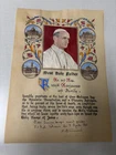 Signed 1965 Pope Paul VI apostolic benediction blessing plenary indulgence doc't