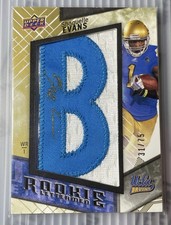 Blue “B” Shaquelle Evans 2014 Upper Deck Rookie Letterman Patch Auto RC #31/75