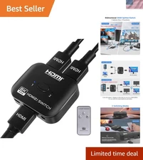 Plug-and-Play 8K HDMI Splitter 2 In 1 Out - Perfect for PS5, Xbox, TV & More