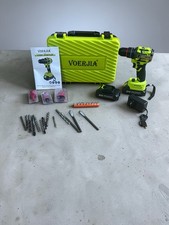 21V Cordless Drill Set + 2 Batteries, 46pc Tool Kit & Case - 65Nm Pro Power 