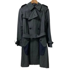 tricot COMME des GARCONS Check Trench Coat AD2004 TO-C006 size S gray Womens us