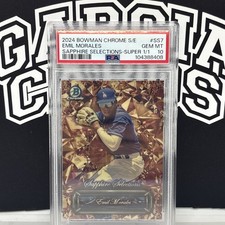 Marketplace image: 2024 Bowman Chrome Sapphire Emil Morales Selections Superfractor 1/1 PSA 10