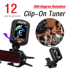 Guitar Tuner Foldable Rotatable Digital Electronic Tuner Electric Guitar Tuner f