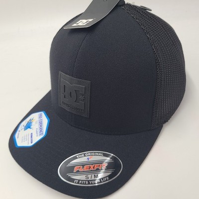DC Shoes Hat Fitted S-M Trucker Mesh Black Skate Skateboard Surf Outdoors Men