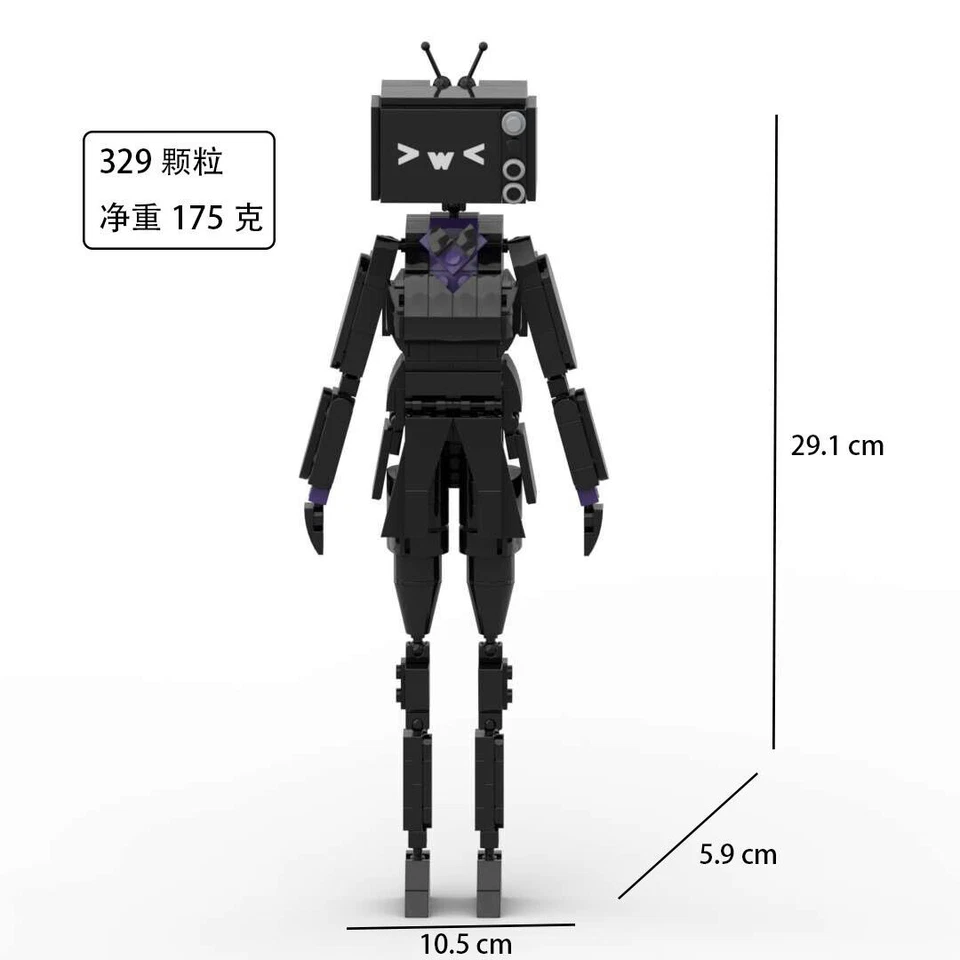 Skibidi Toilet Women's TV Man Surveillance Man Sound Man Building Blocks Model - Image 3 of 4