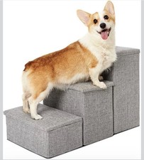 Escalier pour Chien avec Rangement, 3 Marches Robustes pour Chien Jusqu'à 200lb