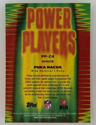 2025 TOPPS CHROME POWER PLAYERS PP24 PUKA NACUA RAMS REFRACTOR | eBay