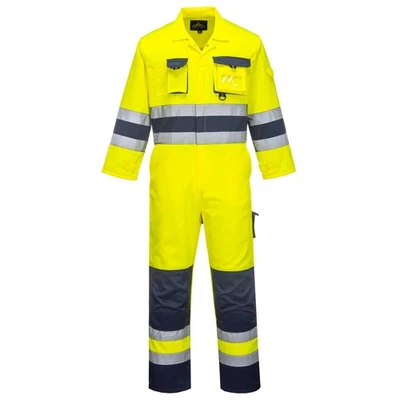 Portwest TX55 Nantes Warnschutz Overall Gelb Marine XXL viele Taschen Klasse 3 - Bild 1 von 3