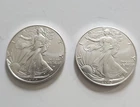 Lot Of 2 American Silver Eagles, 2023 & 2025 1 Oz Silver