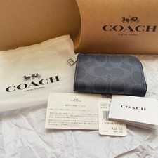 COACH Signature L Zip Key Case Women  s Excellent