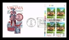 Dr Jim Stamps Virginia Bicentennial Plate Block First Day Cover Artmaster