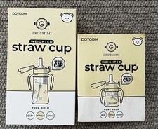 GROSMIMI Flip Top Spill Proof Sippy Cup 10 oz, 6oz, Weighted Straw PPSU,BPA Free