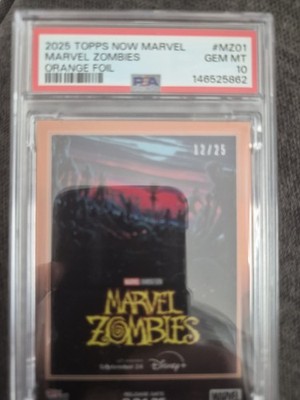 2025 Topps Now Marvel Zombies MZ01 Orange Refractor Foil 12 /25 Pop 1 1/1