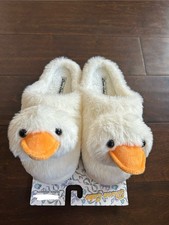 Moon Cake Womens Faux Fur Memory Foam Slippers New Sz L 9/10 Easter Duck