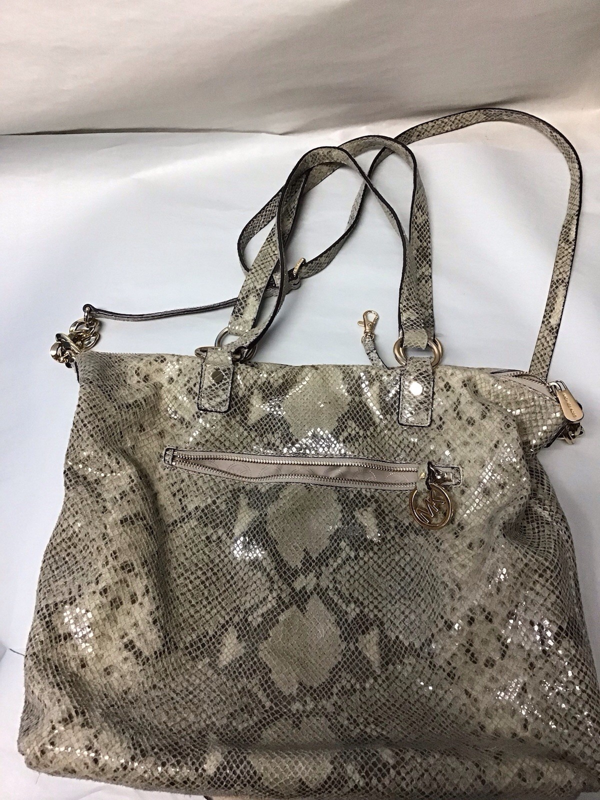 Michael Kors Lenox Large Python Suede Leather han… - image 8