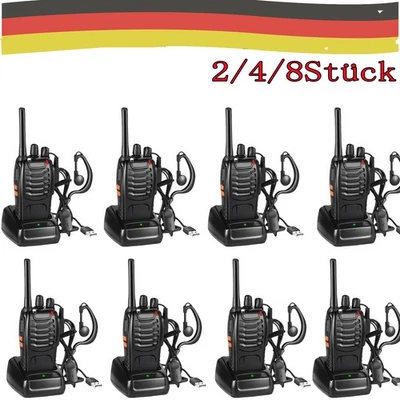 2/4/8x Baofeng Walkie Talkie BF-888S Sprechfunkgeräte Handfunkgerät 16Kanäle 5KM