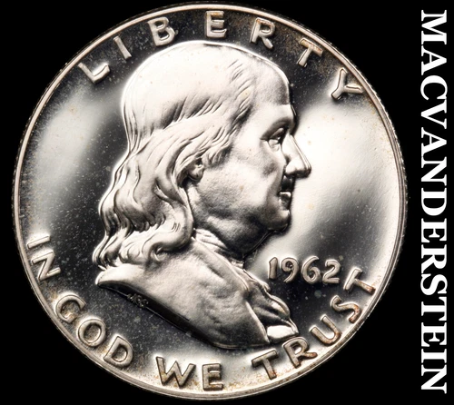 1962 Franklin Half Dollar- Silver Choice Gem Proof Cameo Luster #i9628