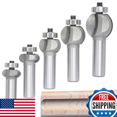 Akylin 5Pcs Edging Fluting Router Bit Set 1/2'' Shank Concave Bead Radius R
