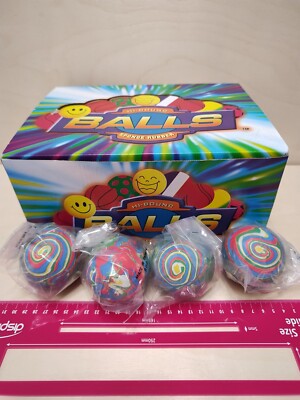 4 NEUE bunte Muster Gummi Hüpfbälle Geschenke Set 2 Geschenk Spielzeug 
