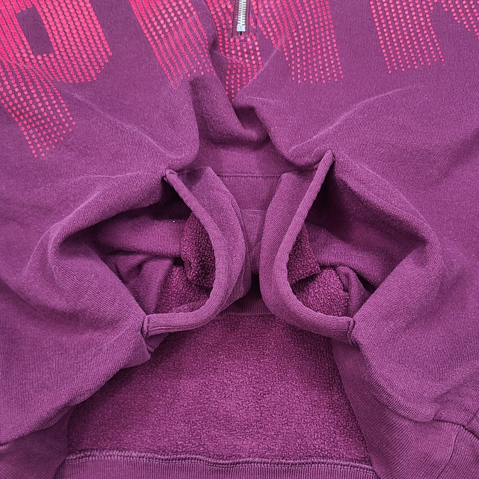 Victorias Secret PINK Sweater Womens Medium Red Burgundy Zip Pullover