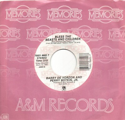 Barry De Vorzon & Perry Botkin Jr.Nadia's theme/Bless the beasts and:Re-Issue