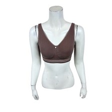 Breezies Women's Cotton Touch 2.0 Wirefree Lounge Bra Solid Cocoa Medium Size