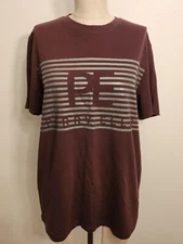 Perry Ellis Burgundy Graphic T-shirt Top Size Medium