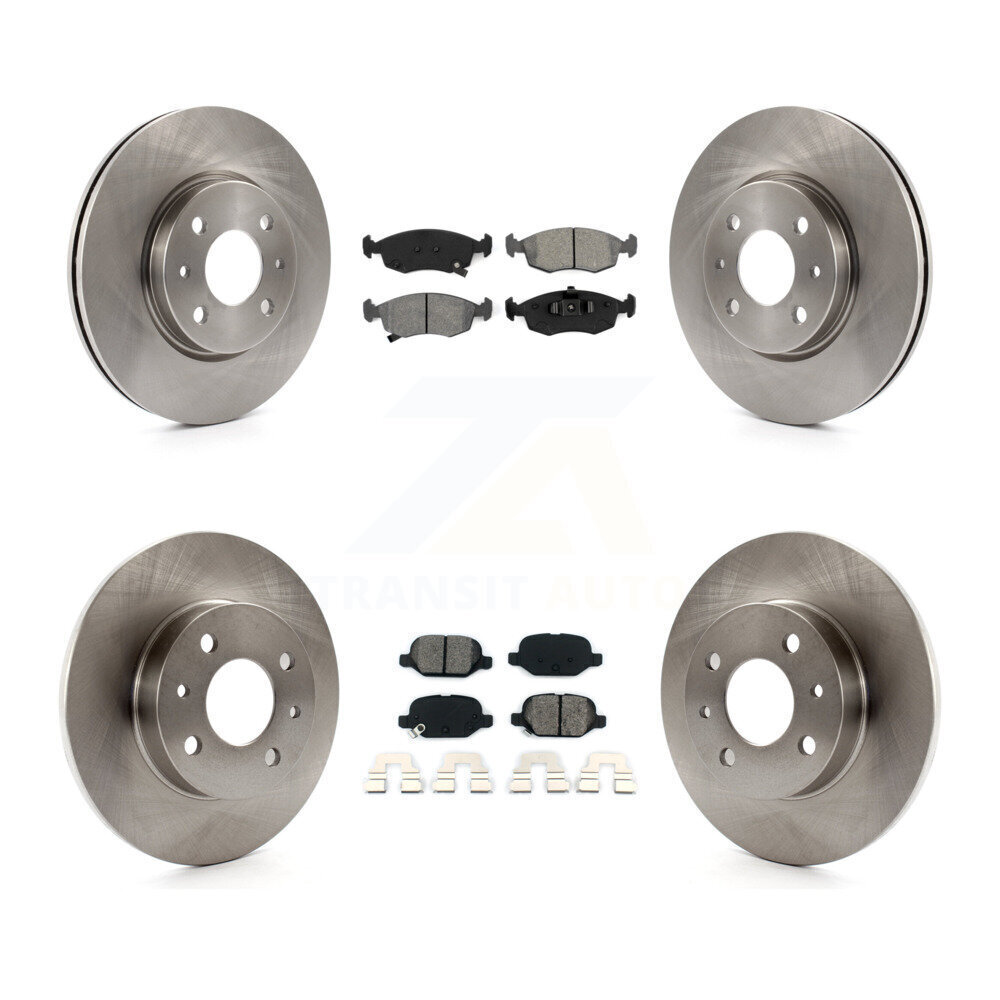 Disc Brake Rotors And Semi-Metallic Pads Front Rear Kit For Fiat 500