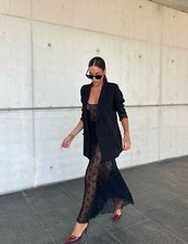 ZARA NEW WOMAN FW24 LONG LACE DRESS Black  1058/621 SIZE S,M,L