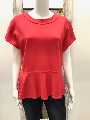 John Black Label Rubin Red Short Sleeve Fit and Flare Peplum - Main Image