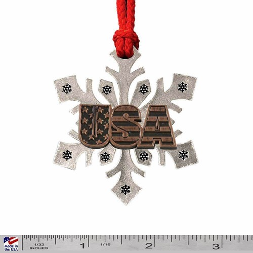 Adornos de árbol de Navidad patrióticos adornos de metal con bandera estadounidense, hechos en EE. UU. - Imagen 11 de 13